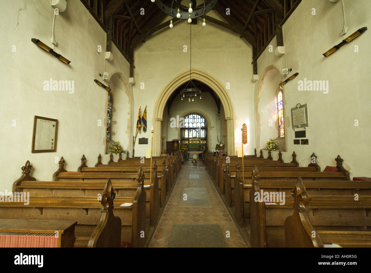 Iglesia parroquial de Santa María de Pakenham, Suffolk, Reino Unido Foto de stock