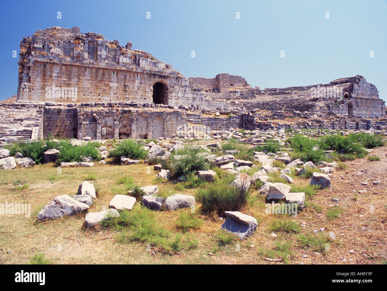 Mileto Milet antiguo anfiteatro griego Turquía Foto de stock