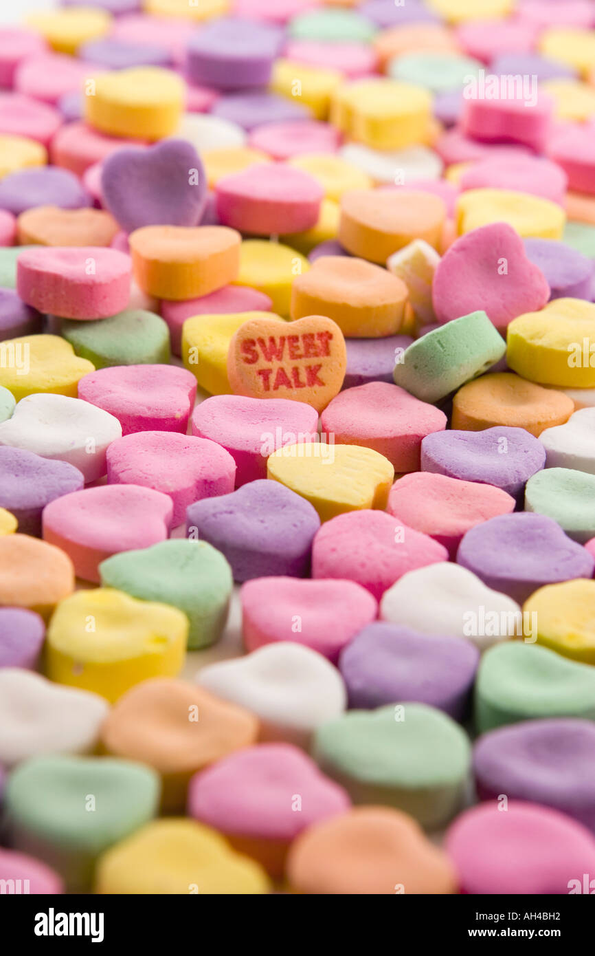 Sweet Talk azúcar cande corazones Foto de stock