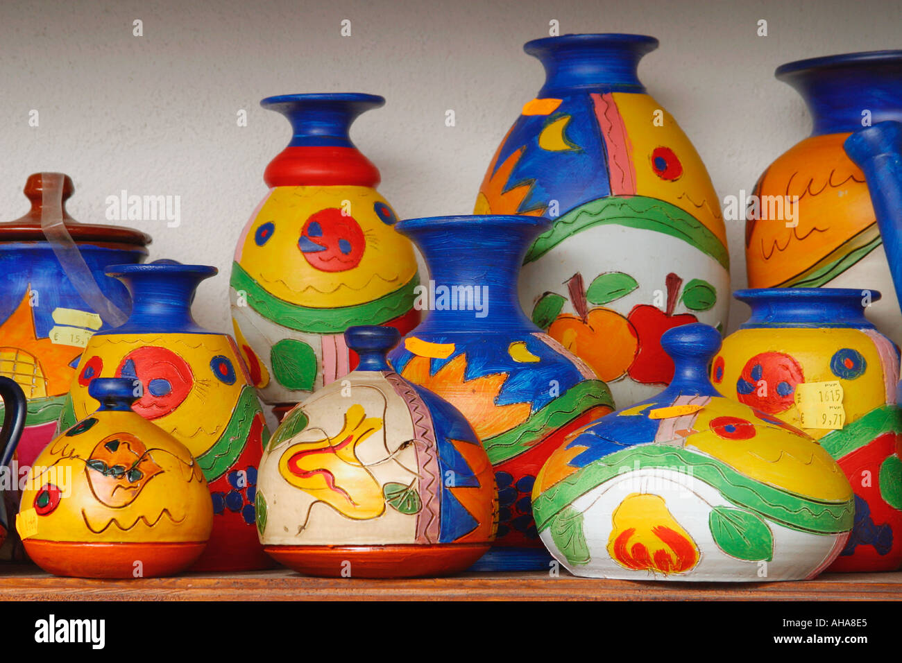Souvenirs cerámica masca Tenerife Islas Canarias Foto de stock