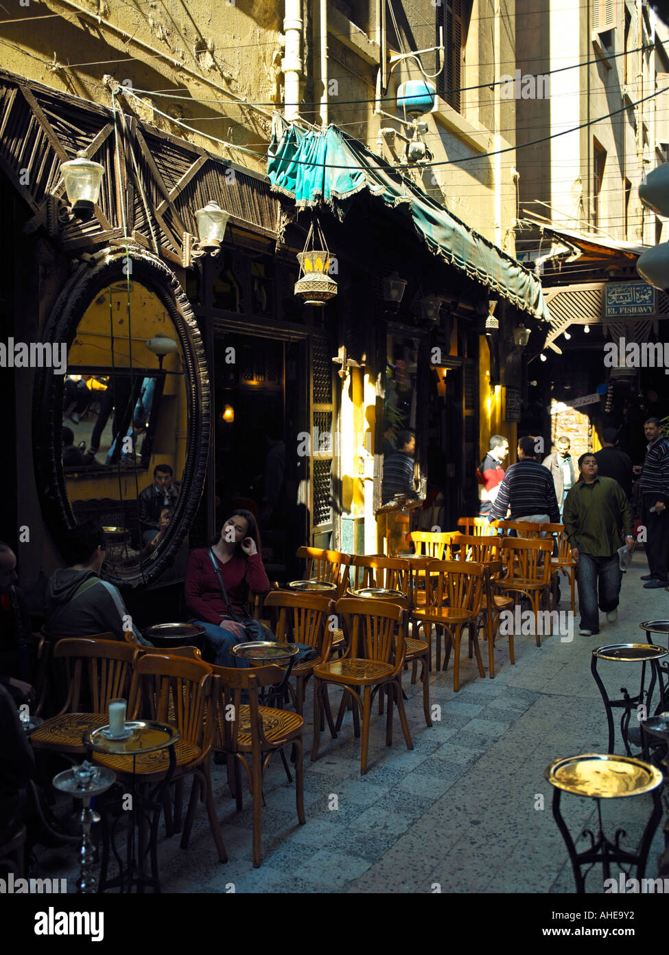 El Café Fishawy en Khan Al Khalili El Cairo Foto de stock