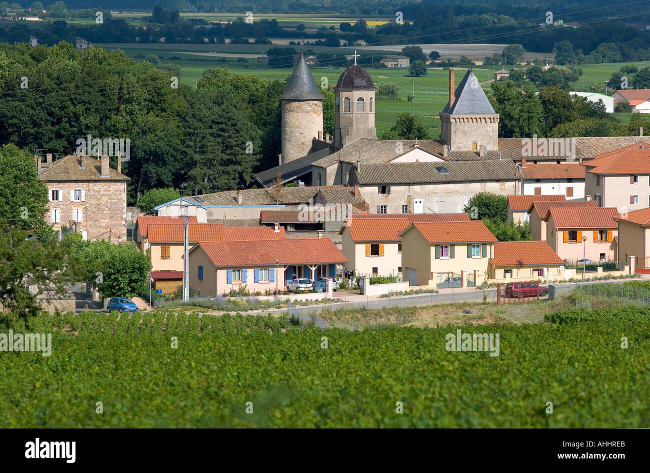 'Saint-Lager' aldea vino Beaujolais país Francia Foto de stock