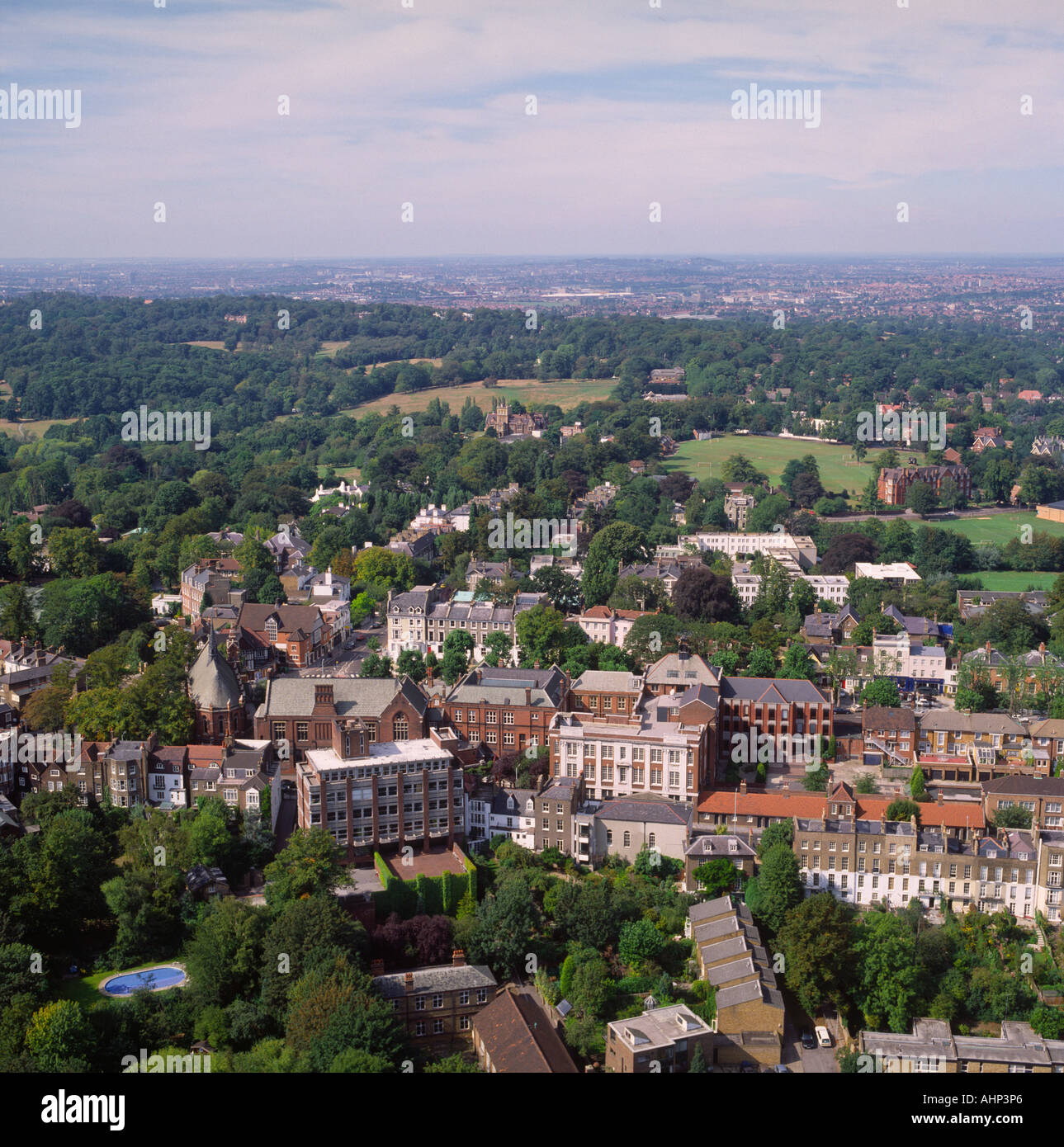 Nom casas London Highgate vista aérea Foto de stock