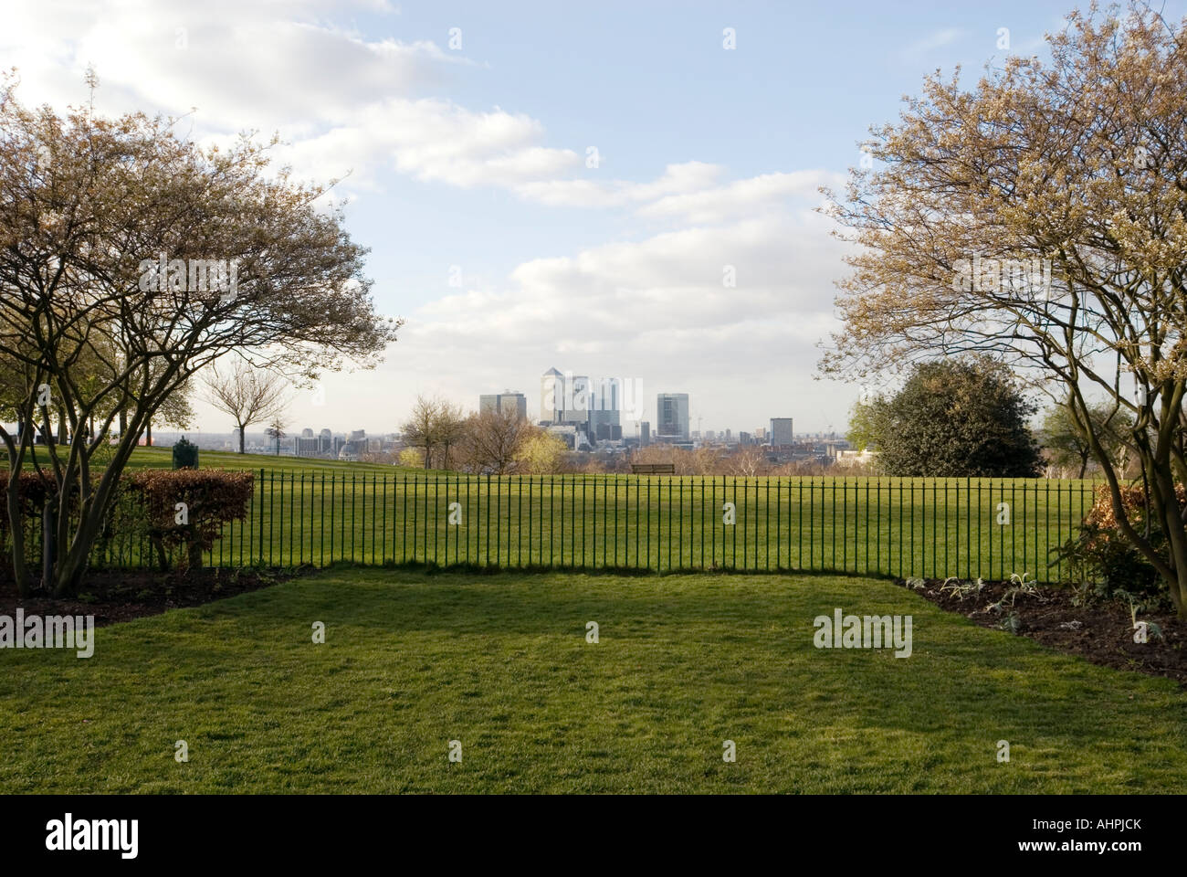 Vista desde el parque Greenwich de Londres Foto de stock