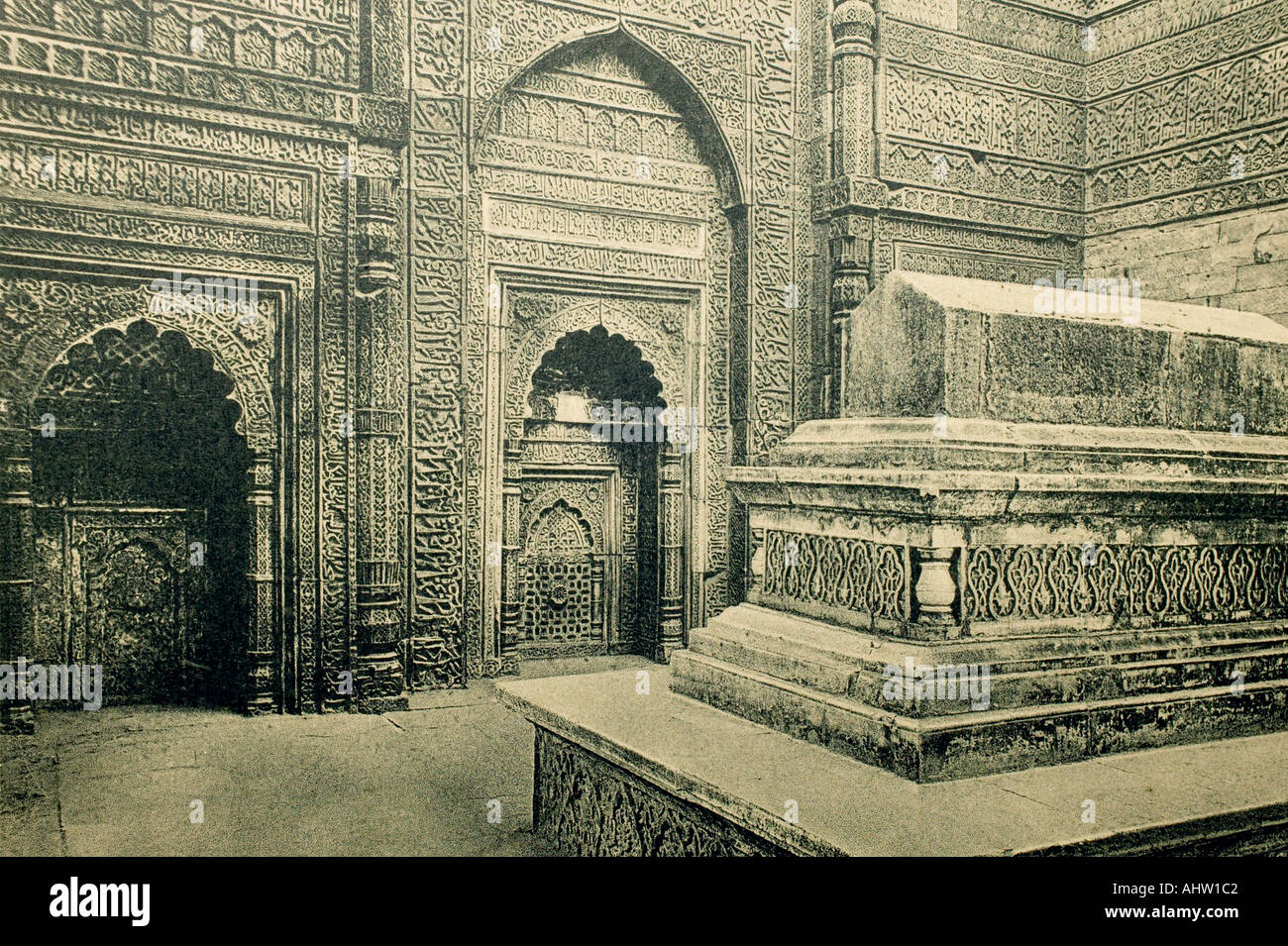 AAD 91680 antigua impresión vintage de Tumba de Altamash Delhi INDIA Foto de stock