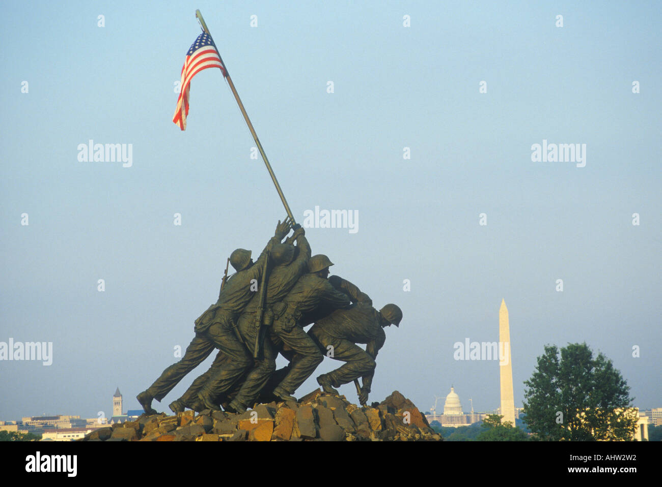 Iwo Jima Memorial del Cuerpo de Marines de los Estados Unidos, en Arlington Virginia Foto de stock