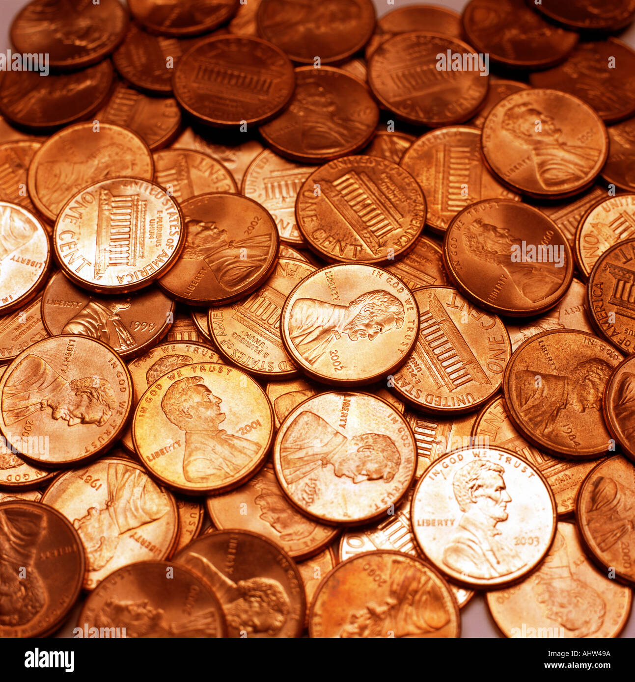 Las monedas de centavos Foto de stock