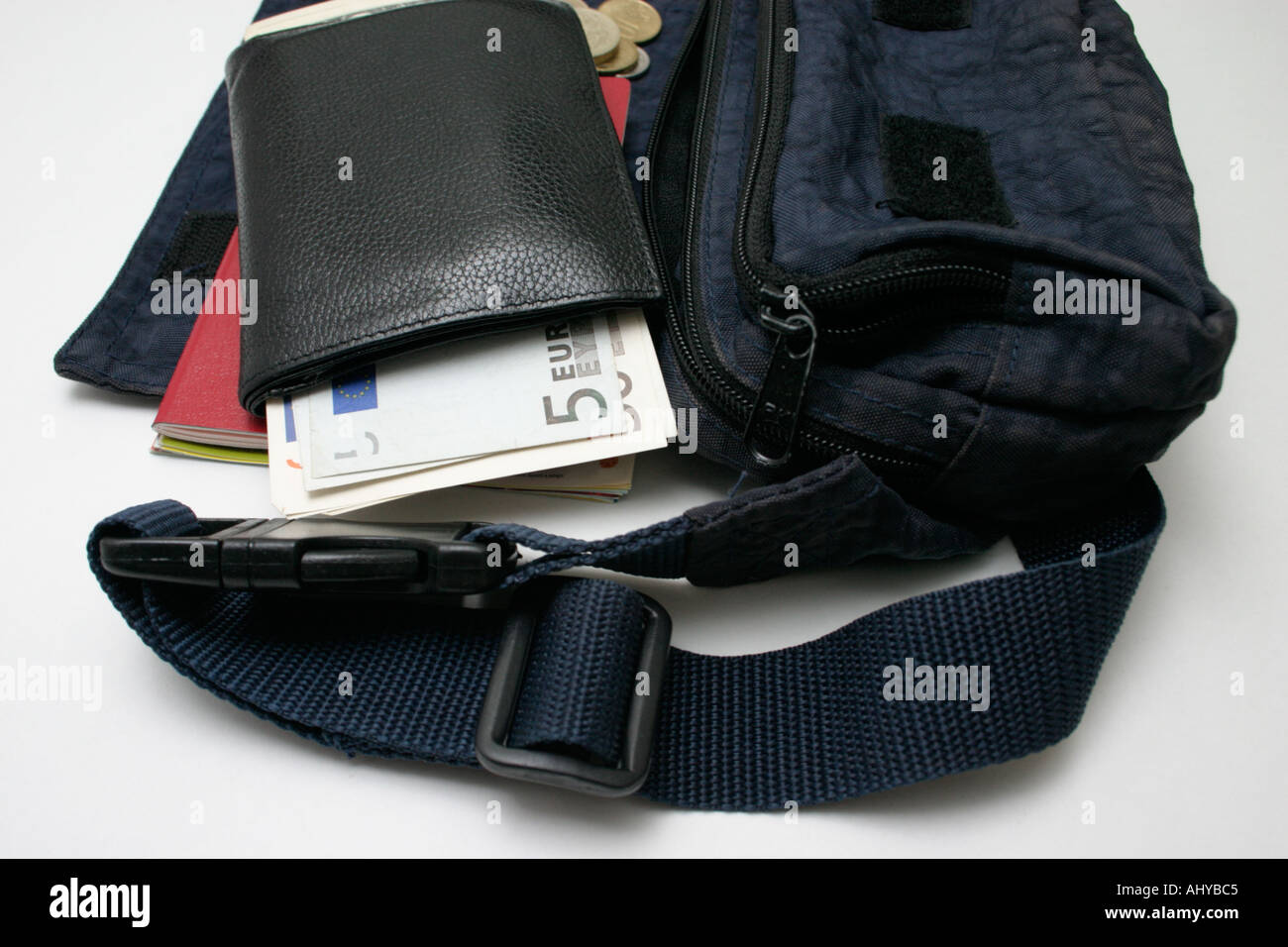 Bolsa Bolsa de cintura utilizada por turista o viajero mochilero pasaporte  para mantener el dinero y otros objetos de valor de viaje Consejos de  seguridad Fotografía de stock - Alamy