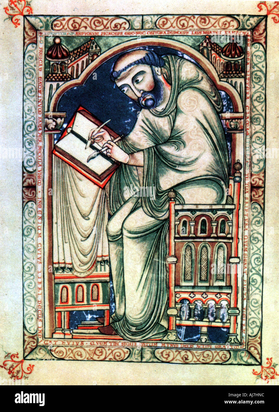 El Escribano Eadwine, c mediados del siglo 12. Artista: Desconocido Foto de stock