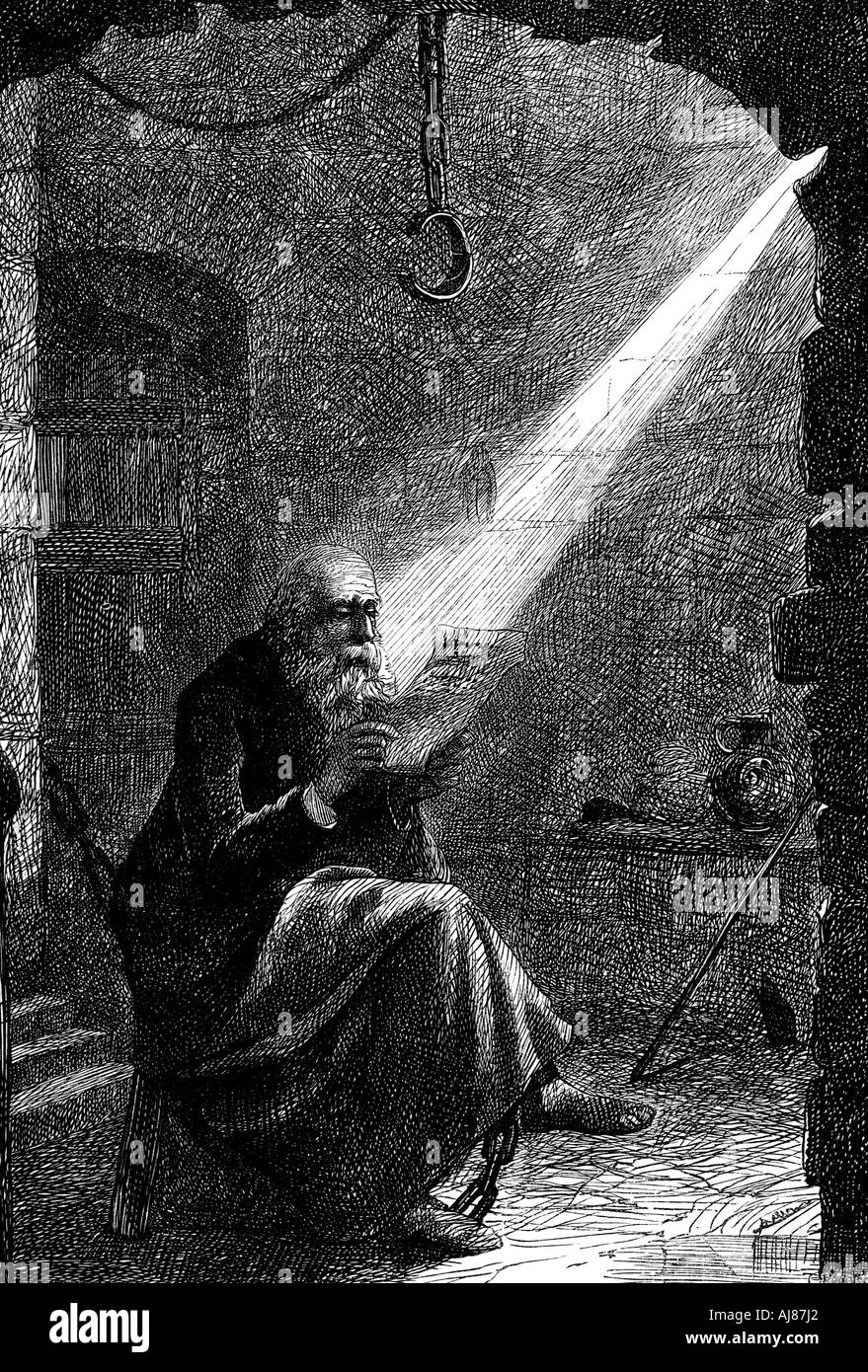 Jan Huss, de Bohemia herética teólogo, 1866. Artista: Charles Joseph Staniland Foto de stock