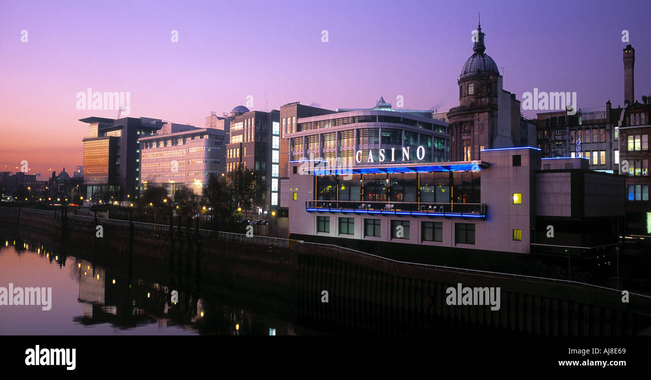 Glasgow Waterfront Casino tarde invierno shot Foto de stock