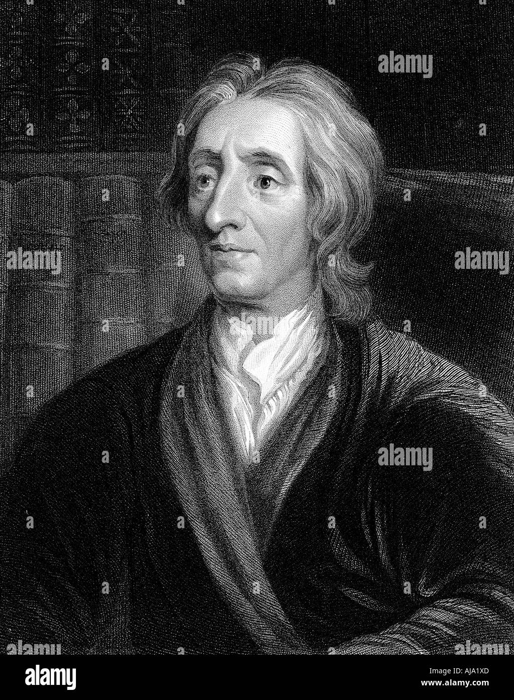 John Locke, filósofo inglés, c1680-1704. Artista: Sir Godfrey Kneller Foto de stock