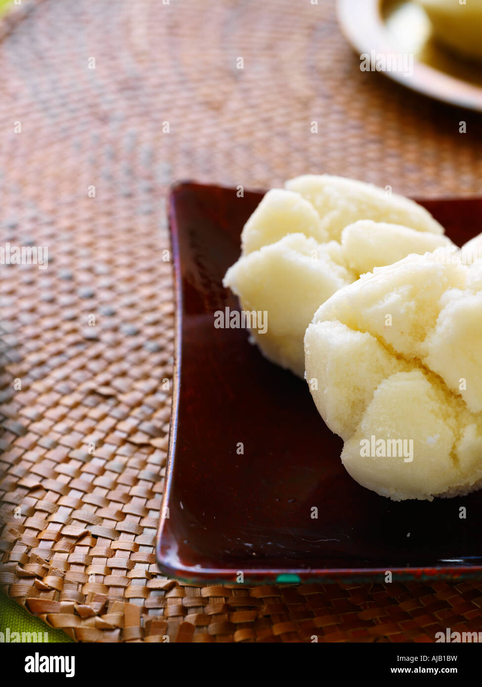 Bollos de arroz cocido (Puto), comida filipina Foto de stock