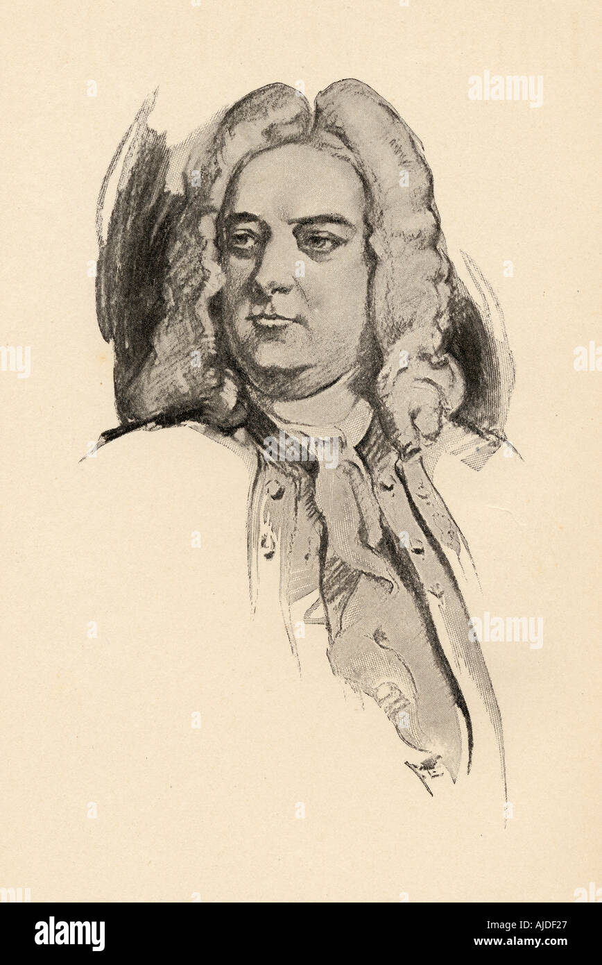 George Frideric (o Frederick) Handel, 1685 - 1759. Alemán nacido compositor inglés de la época del barroco tardío. Foto de stock