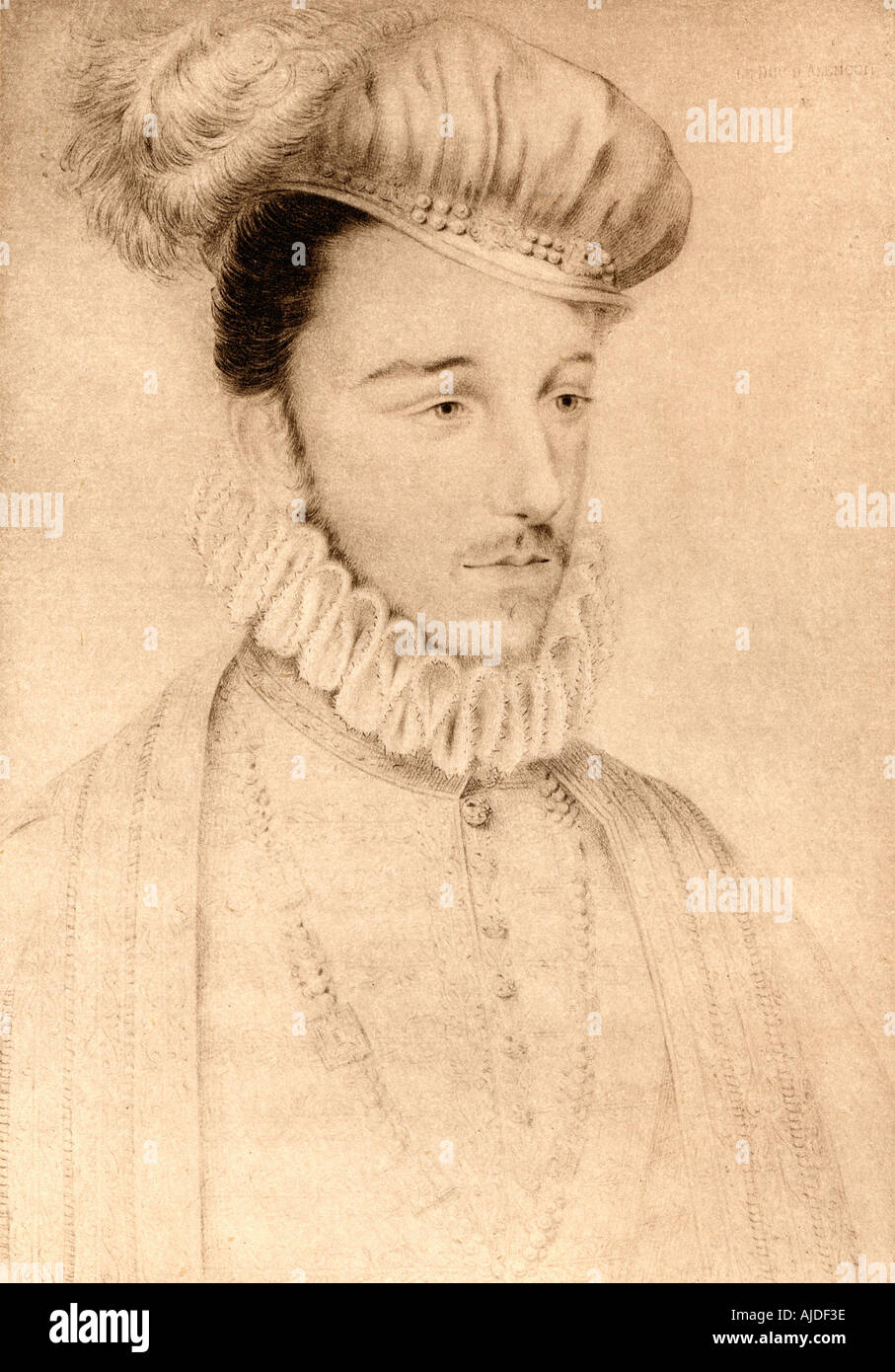 Hercule François de Valois aka Francisco, duque de Anjou y de Alençon, 1554 - 1584. Hijo de Enrique II de Francia y Catalina de Médicis. Foto de stock