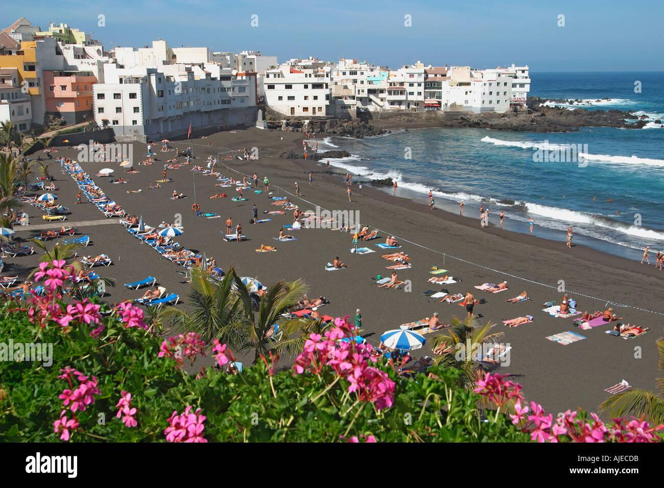 Playa Jardín, Puerto de la Cruz, Tenerife, Islas Canarias, España  Fotografía de stock - Alamy