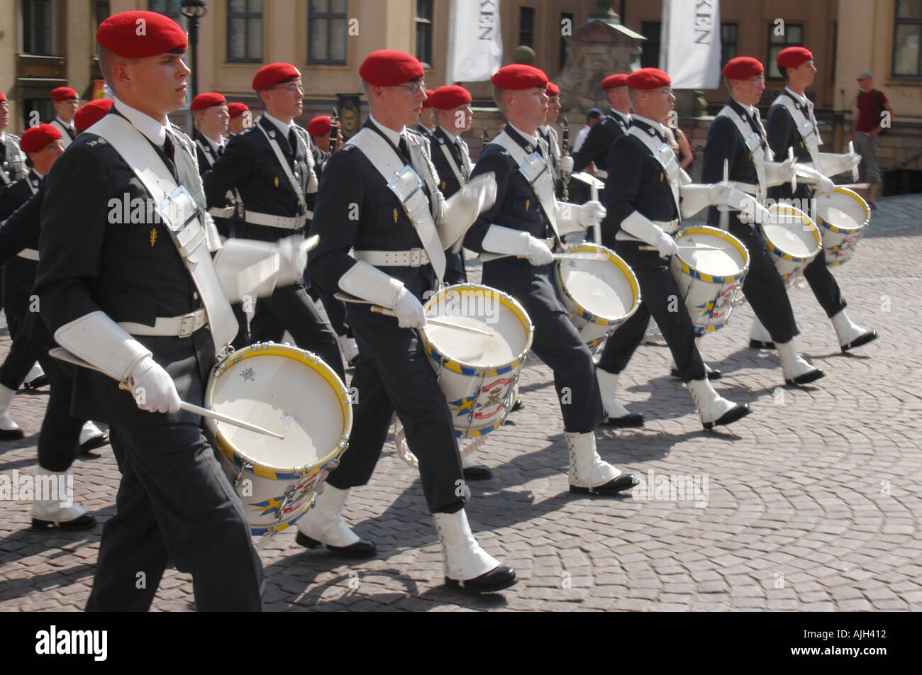 La banda del ejército sueco Foto de stock