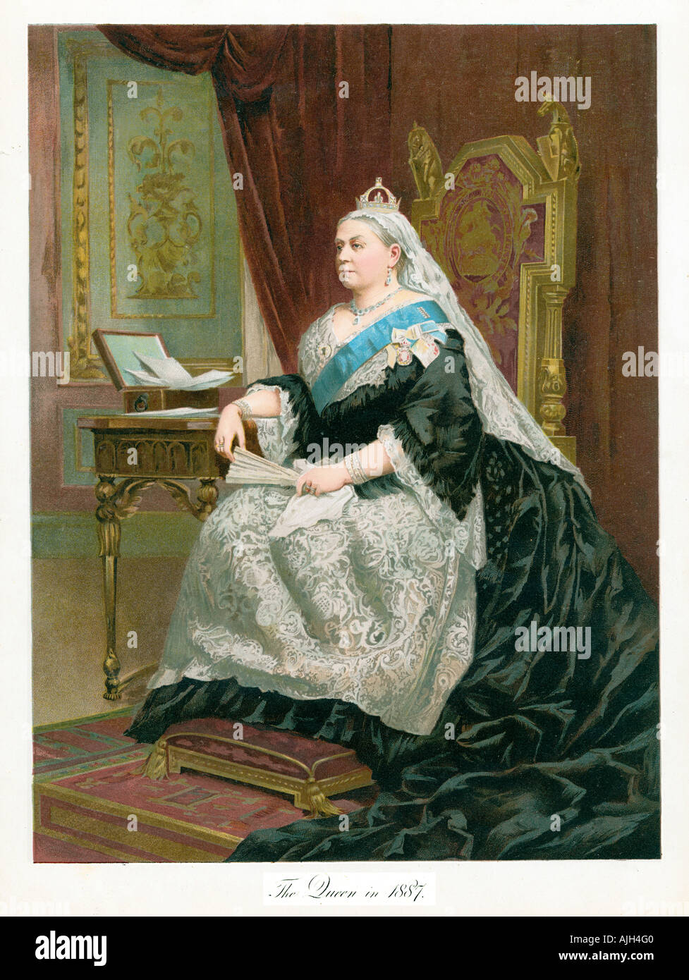 La reina Victoria en 1887, retrato de una publicación de recuerdo para conmemorar el jubileo de oro de la Reina Emperatriz Foto de stock