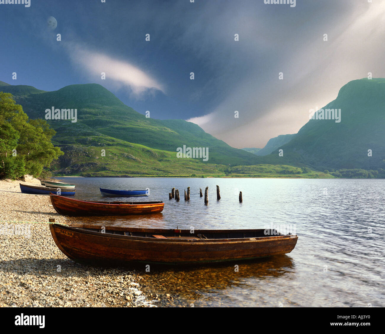 GB - Escocia: Loch Maree en el Altiplano Foto de stock