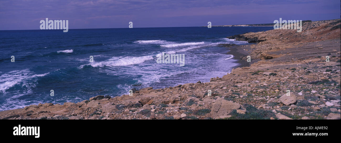 Chipre playa de anidación de tortugas en Lara cerca de Pafos Chipre Foto de stock