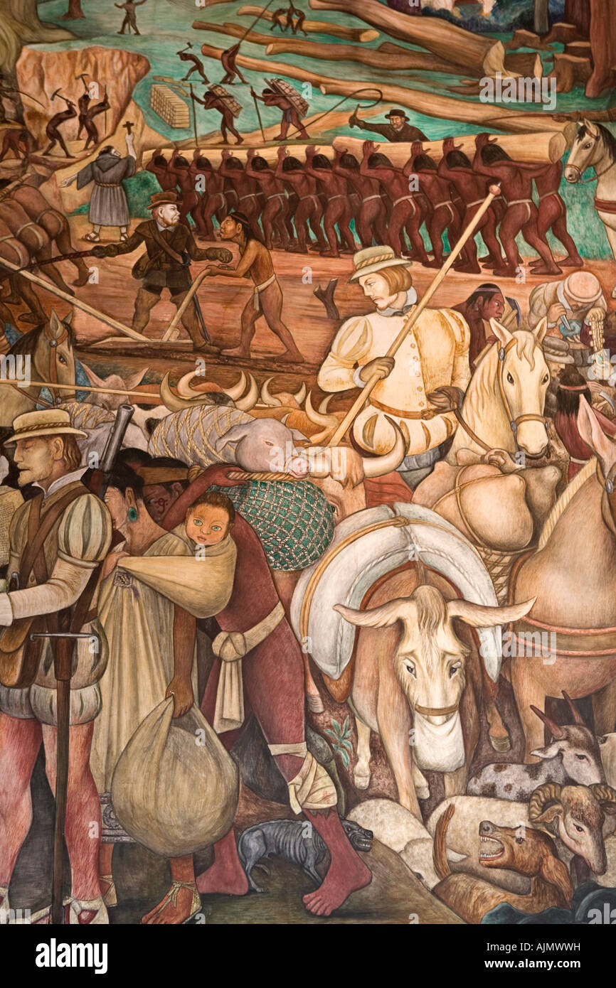 El mural de Diego Rivera en Palacio Nacional representando la vida