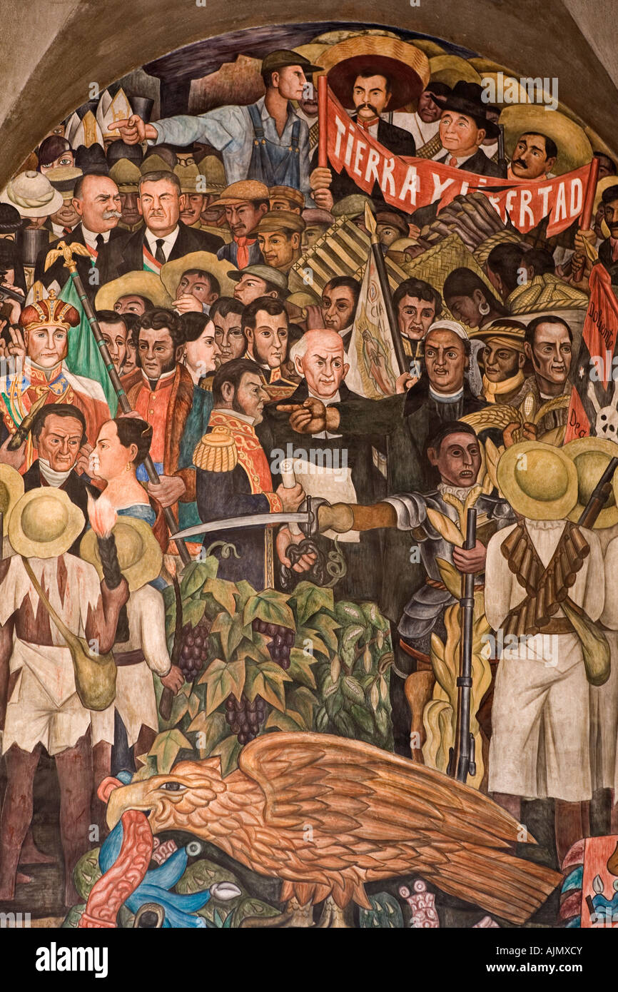 El mural de Diego Rivera en Palacio Nacional representando la vida