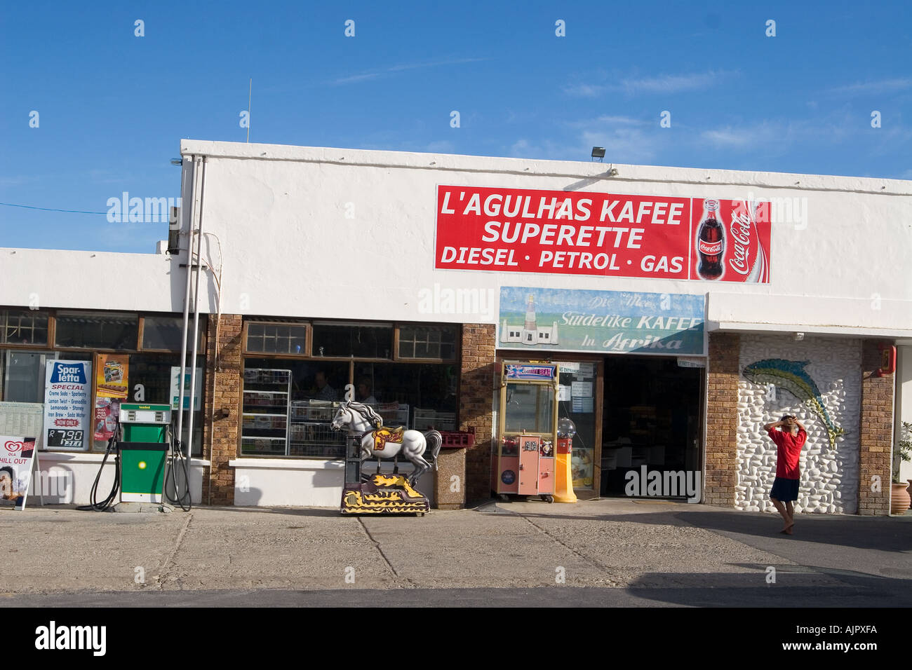 Sudáfrica Cape Agulhas Kafee mas austral de África gasolinera Foto de stock