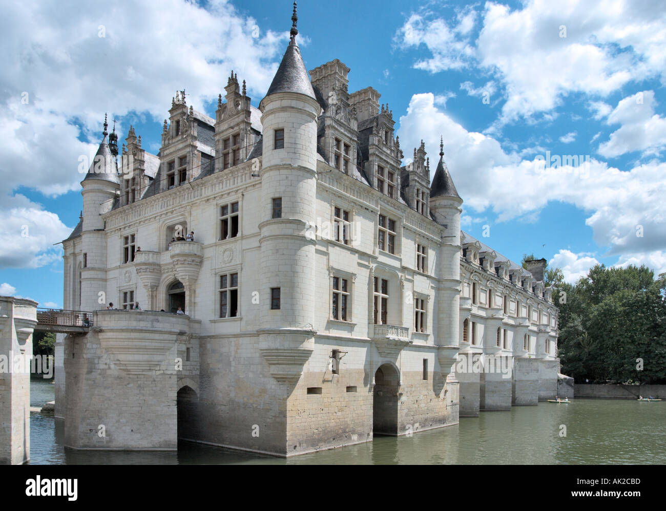El Château de Chenonceau sobre el río Cher, el Valle del Loira, Francia Foto de stock
