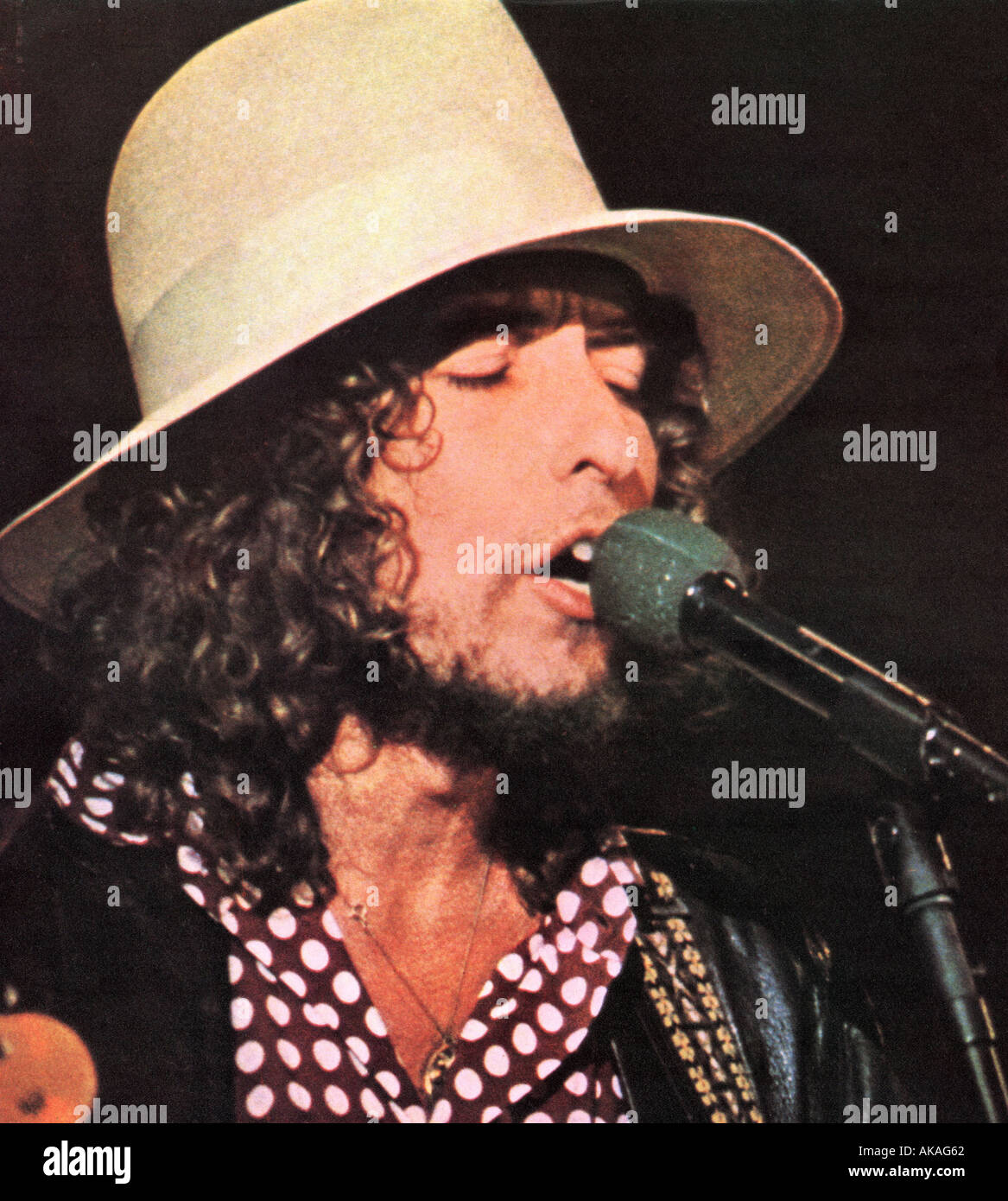 El Último Vals Bob Dylan en 1978, en el documental sobre la banda s último concierto Foto de stock