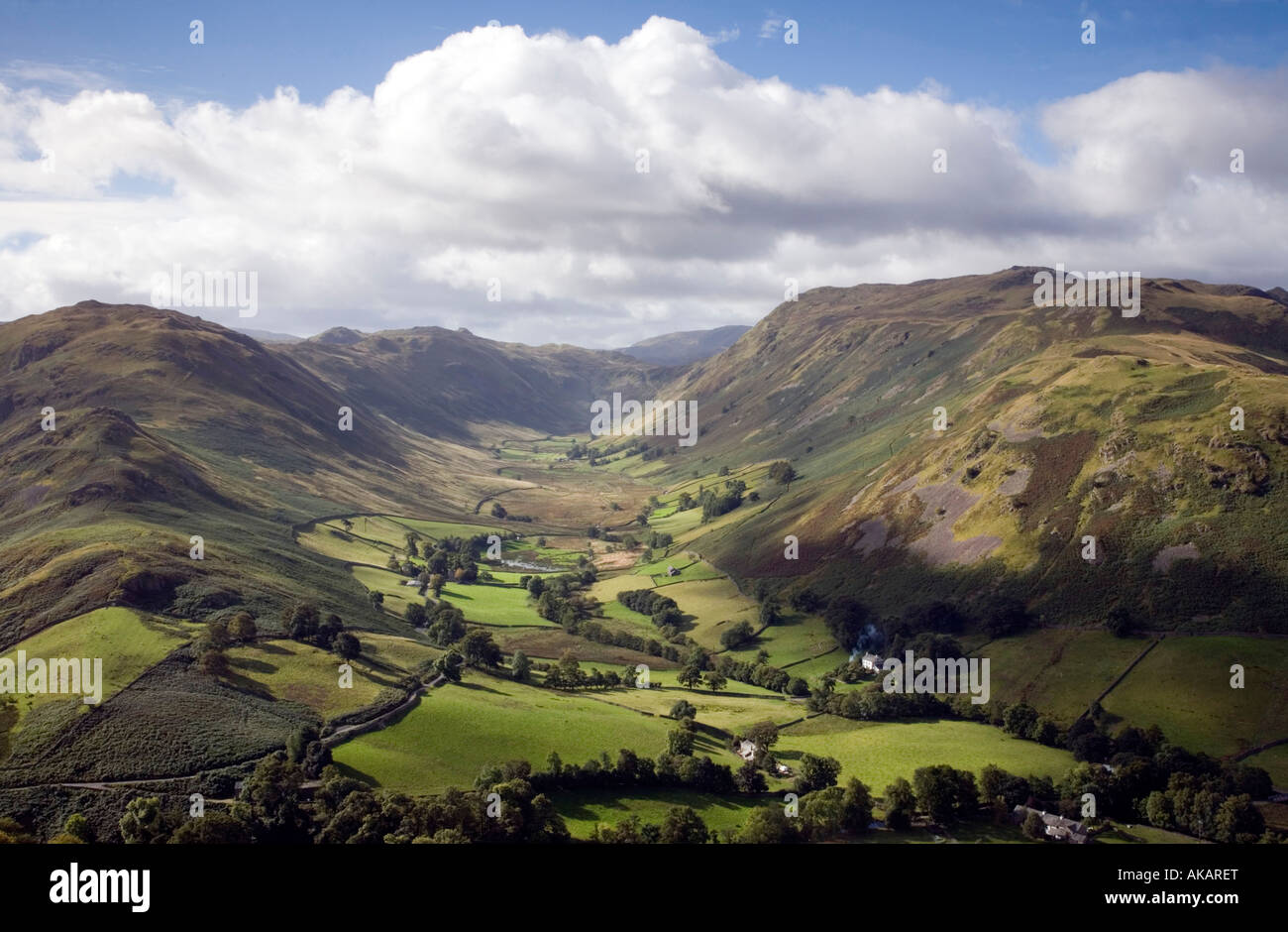 Vew de Boardale desde Hallin Fells laderas meridionales Lake District National Park Cumbria Foto de stock