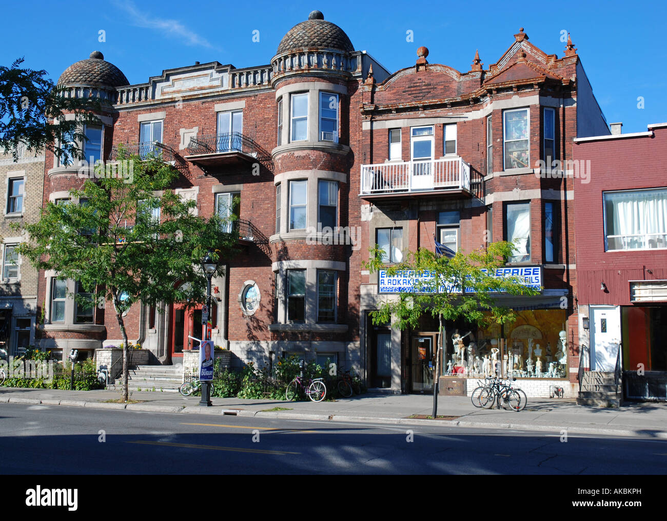 Edificios típicos en Park Avenue Mile End, Montreal Quebec Fotografía
