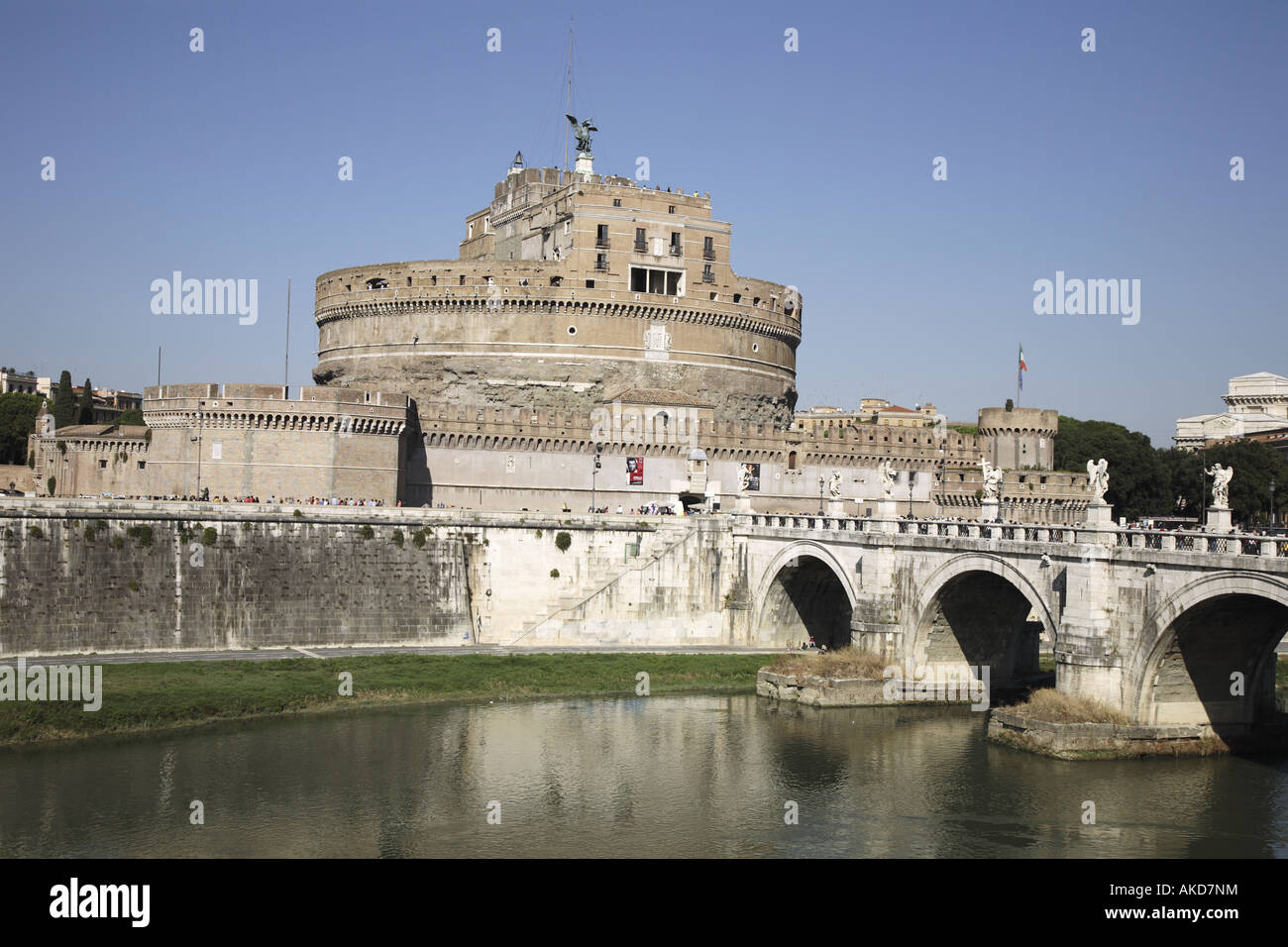 Vista de Castel Sant'Angelo Roma Foto de stock