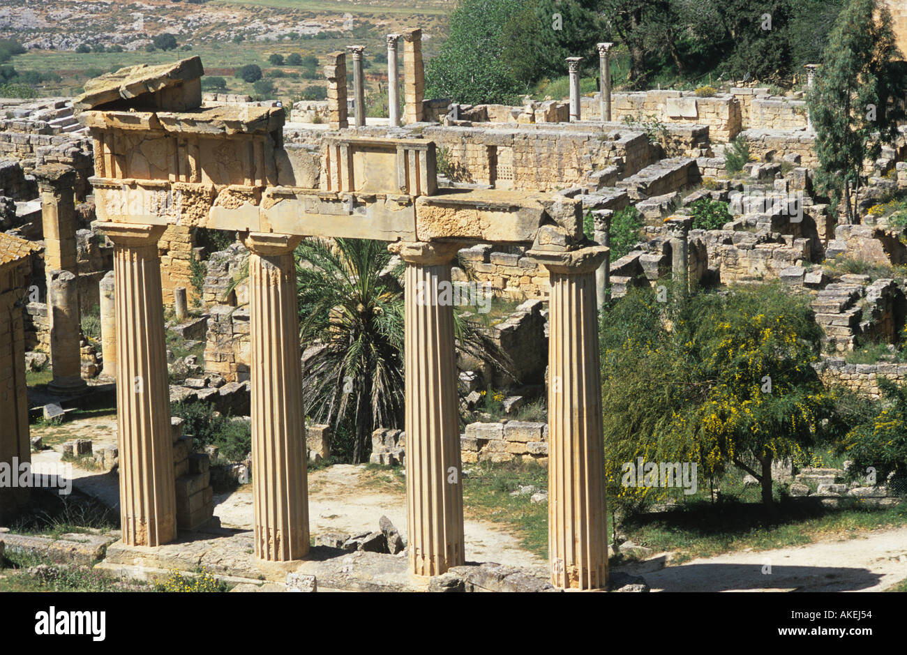 Templo de Apolo Cirene Libia Foto de stock