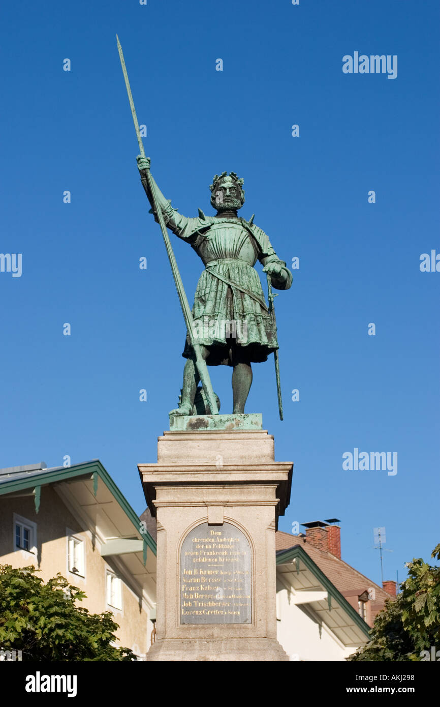 Denkmal Winzerer Memorial de Guerra Franco Prusiana en Bad Tölz Bad Toelz Alta Baviera Foto de stock