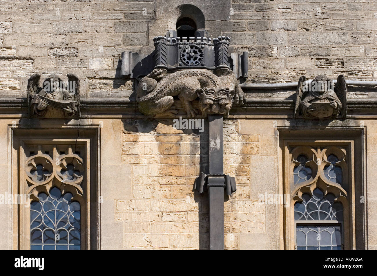 Las gárgolas y desagües- Brasenose College Oxford 2 Foto de stock