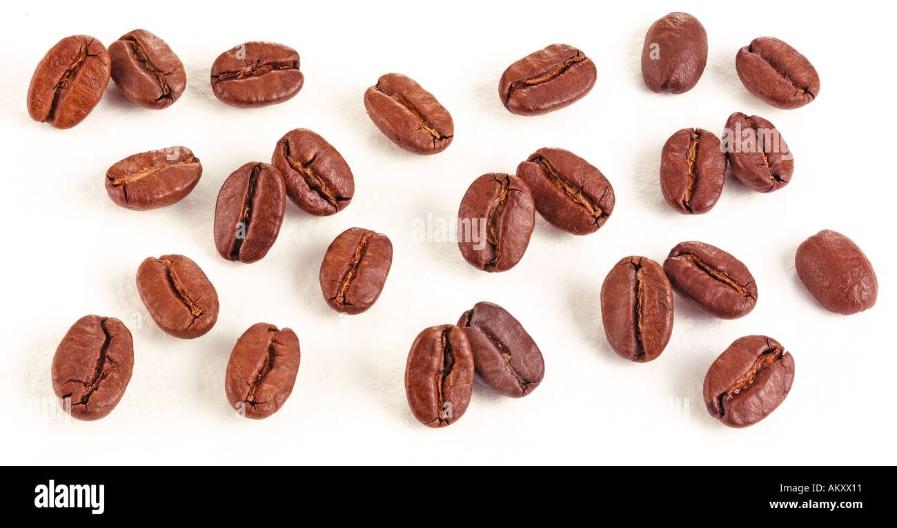 Los granos de café cortado Foto de stock