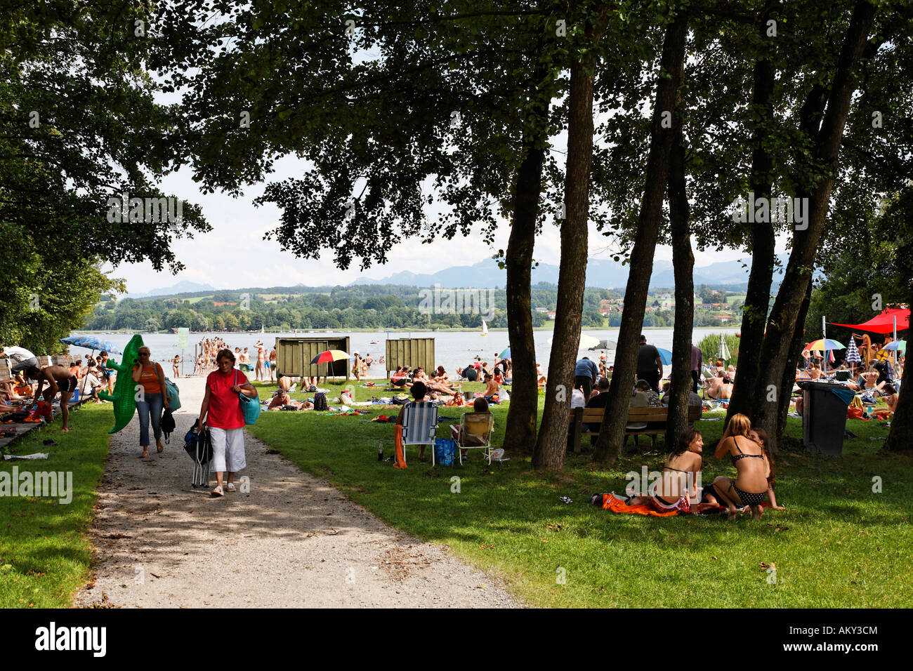 Lago Simssee, Alta Baviera, Alemania Foto de stock