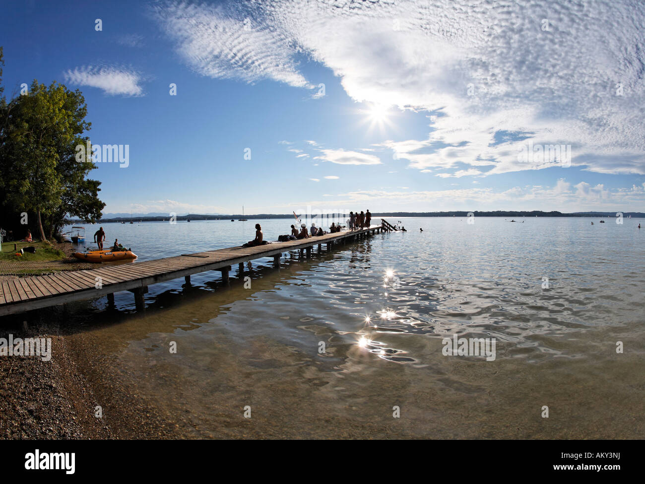 El lago Starnberg (Starnberger See), Alta Baviera, Alemania Foto de stock