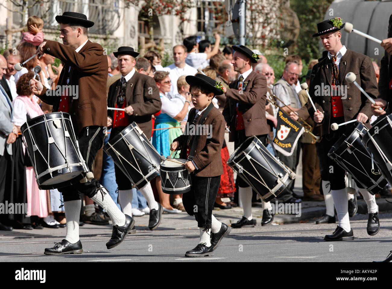 Apertura tradicional desfile, el Oktoberfest, el festival de la cerveza de Munich, Baviera, Alemania Foto de stock