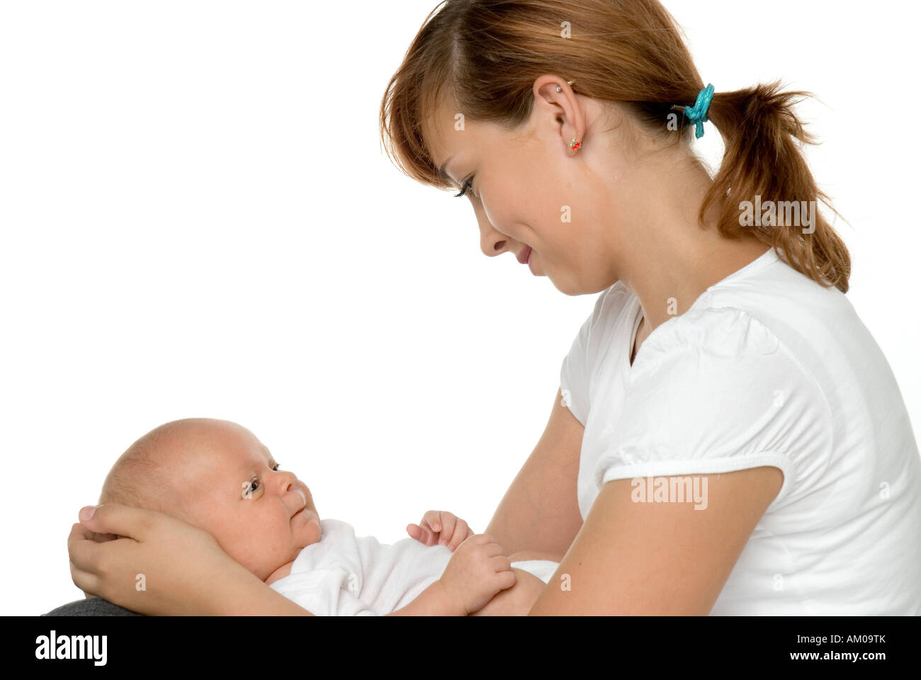 Adolescente con un bebé Foto de stock