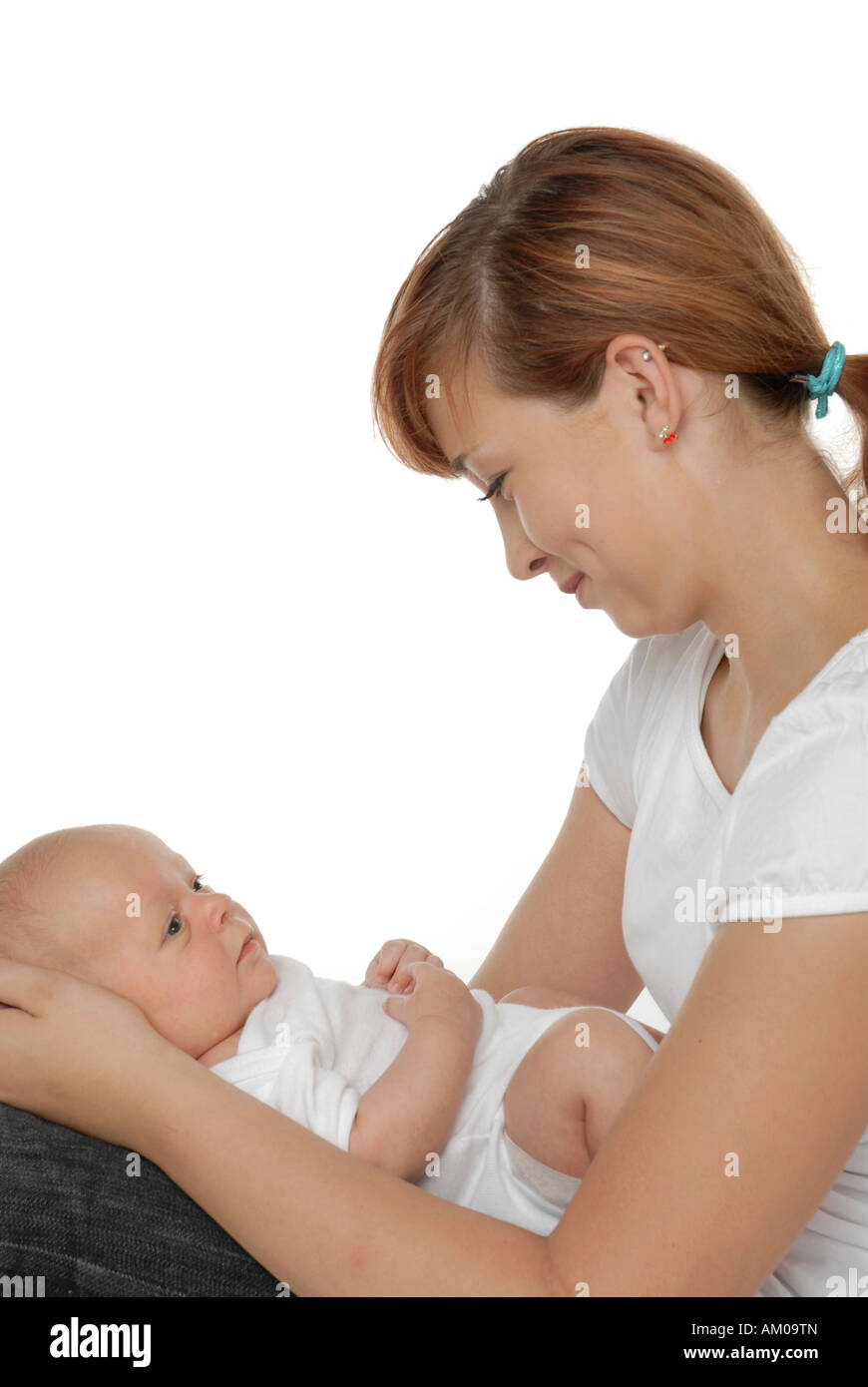 Adolescente con un bebé Foto de stock
