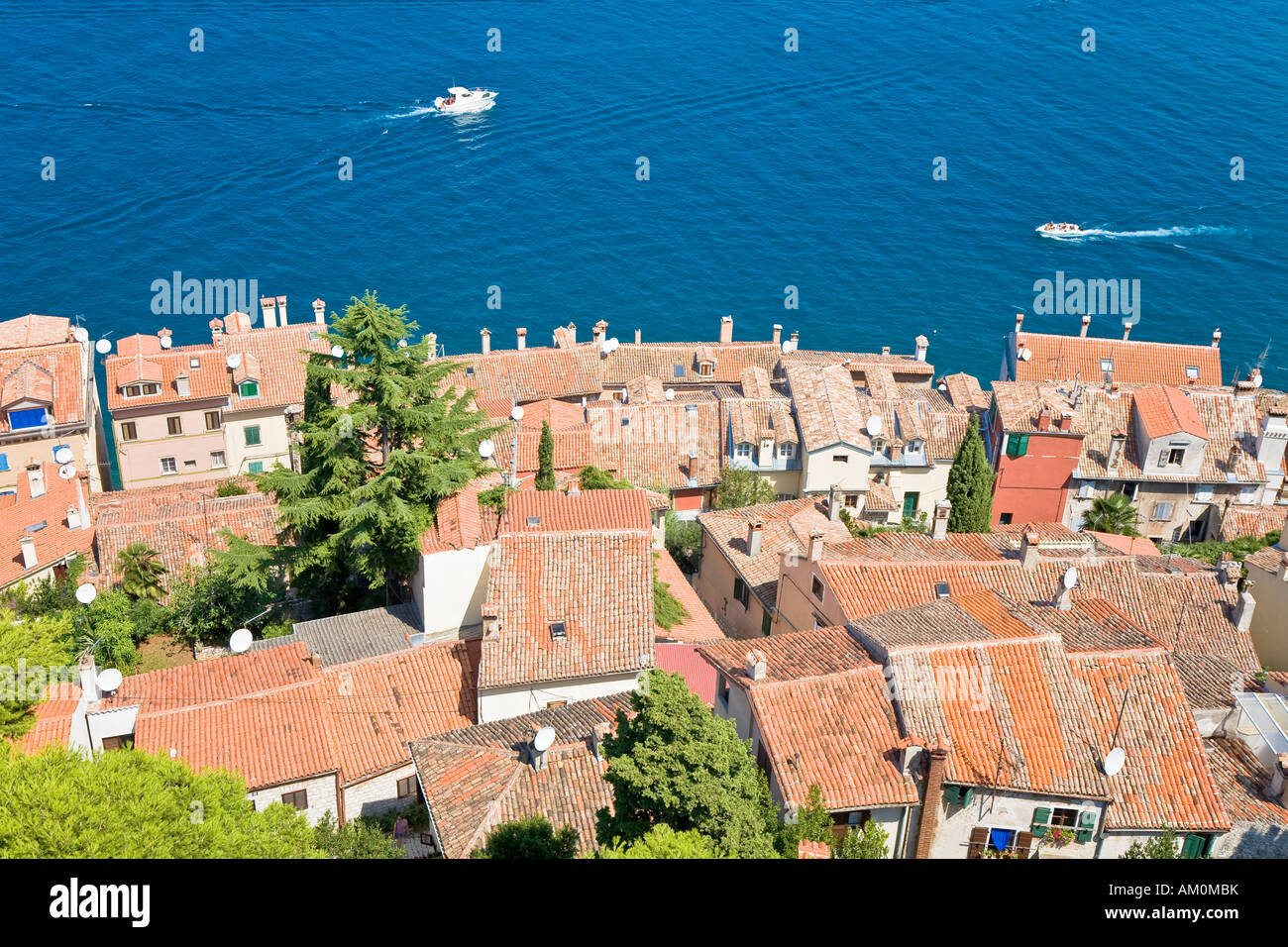 Mirada sobre una parte de Rovinj, Istria, Croacia Foto de stock