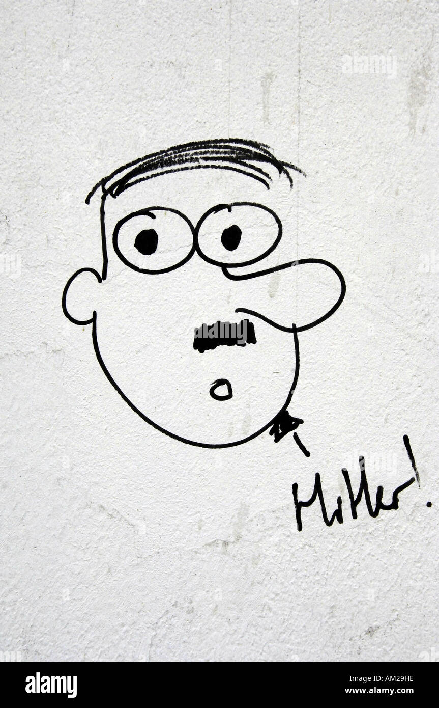 Adolf Hitler fascismo caricatura caricatura dibujo graffiti alemana deustch deutschland arte arty nazismo nazi Foto de stock