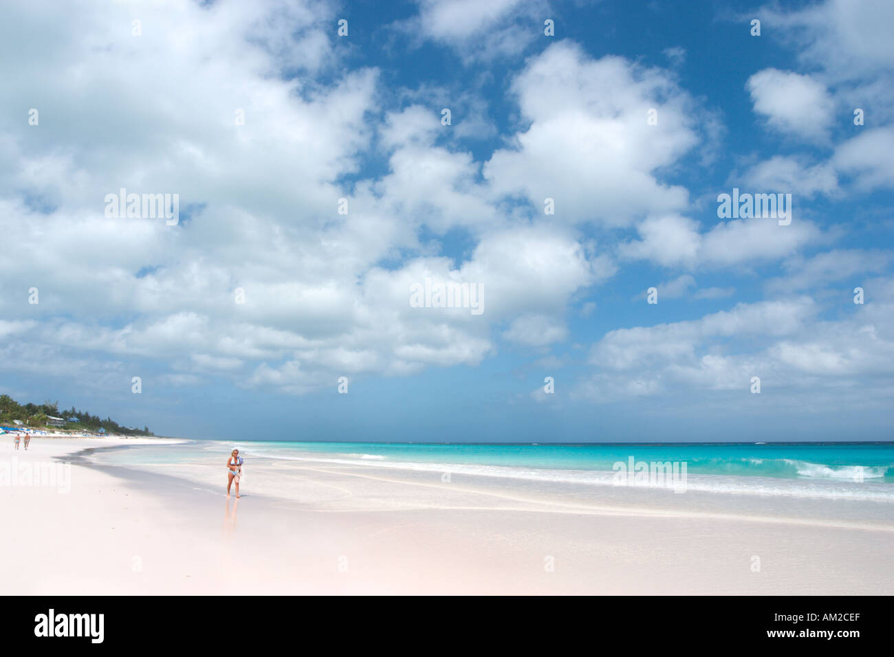 Playa de arenas rosadas, Harbour Island, Bahamas, Islas, caribe Foto de stock