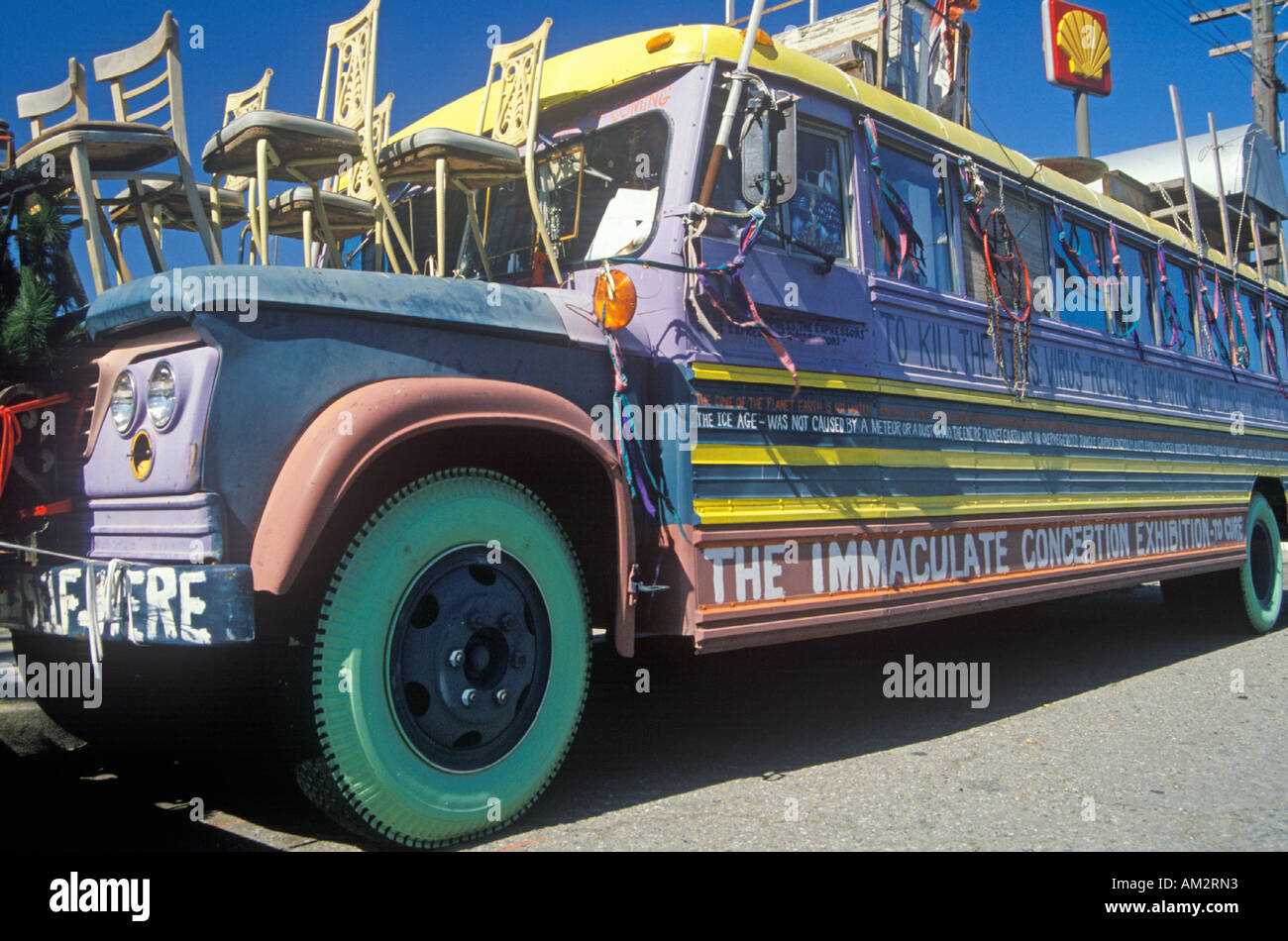 Un autobús hippie en San Francisco, California Foto de stock