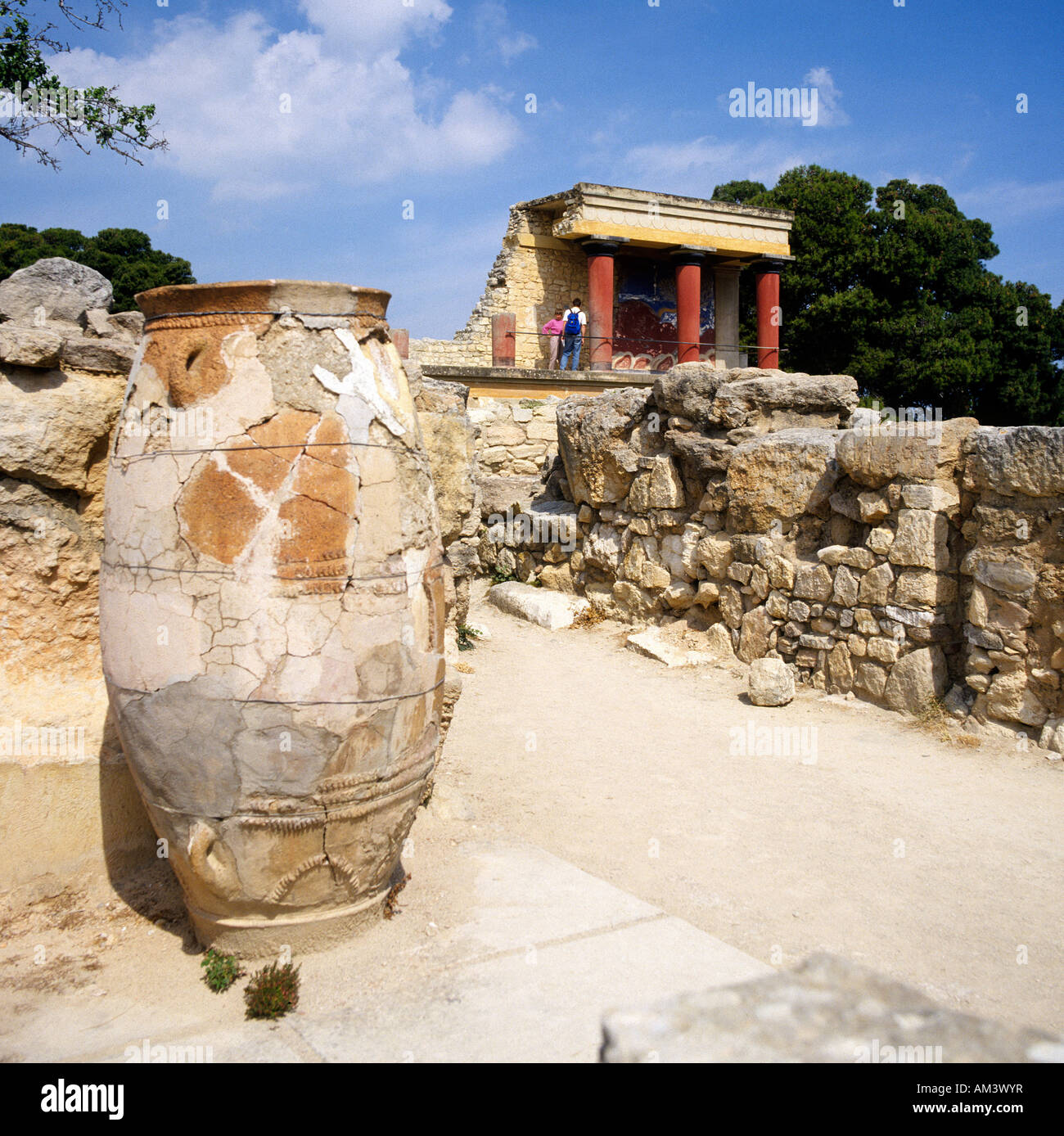 El templo y las excavaciones de Knossos en Creta Grecia Foto de stock