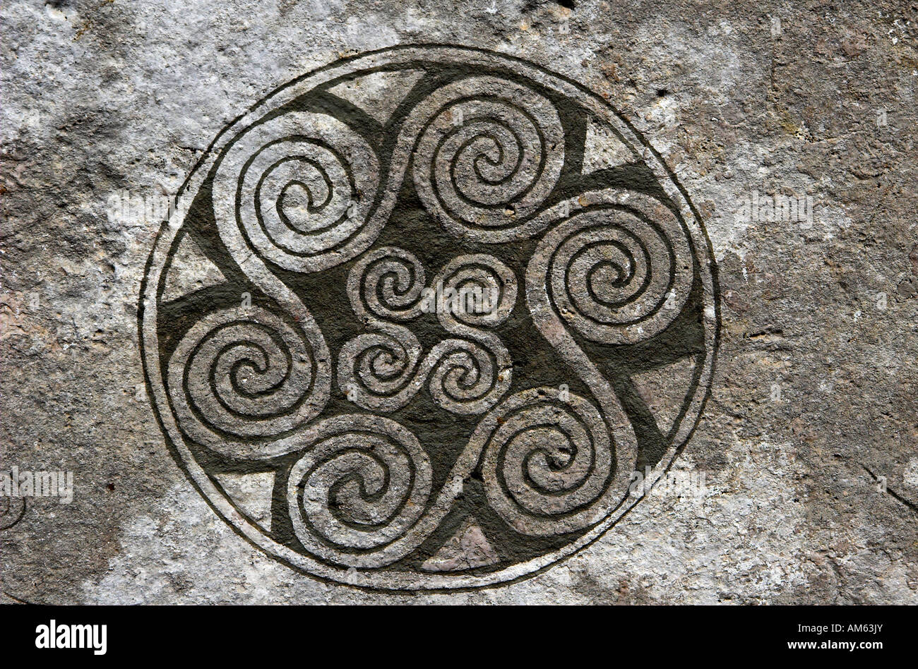 Detalle de una imagen vikingo en piedra Bro, Gotland, SUECIA Foto de stock