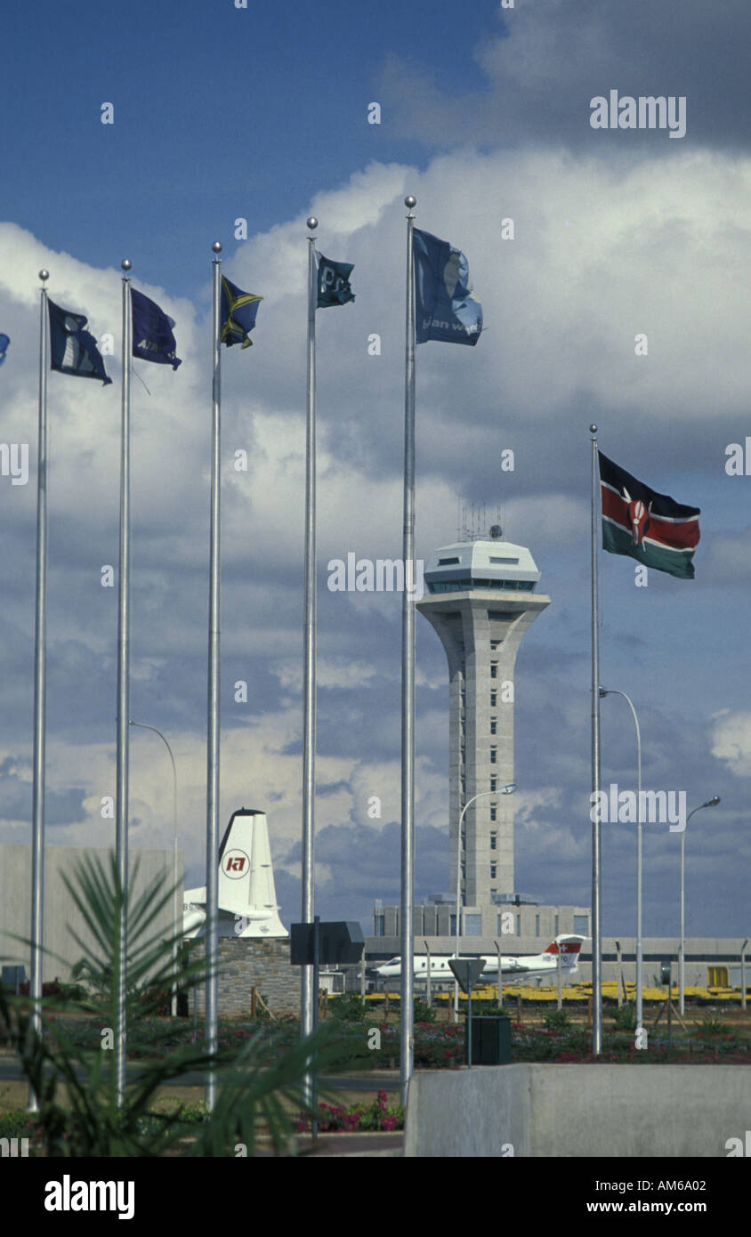 Torre de control del aeropuerto internacional de Nairobi Foto de stock