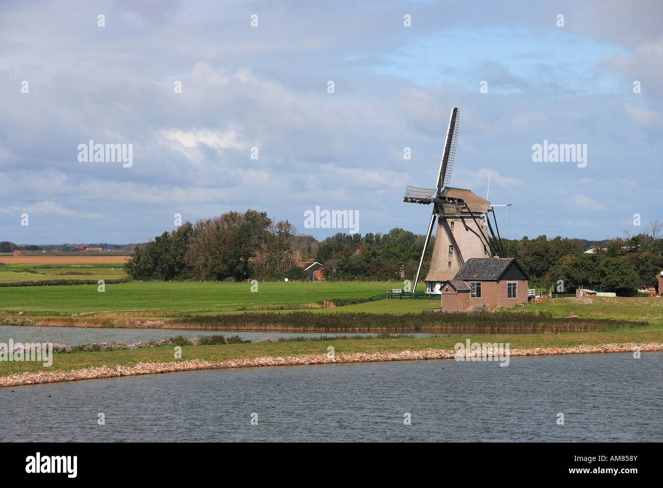 Molino de Viento, Texel, Holanda Foto de stock
