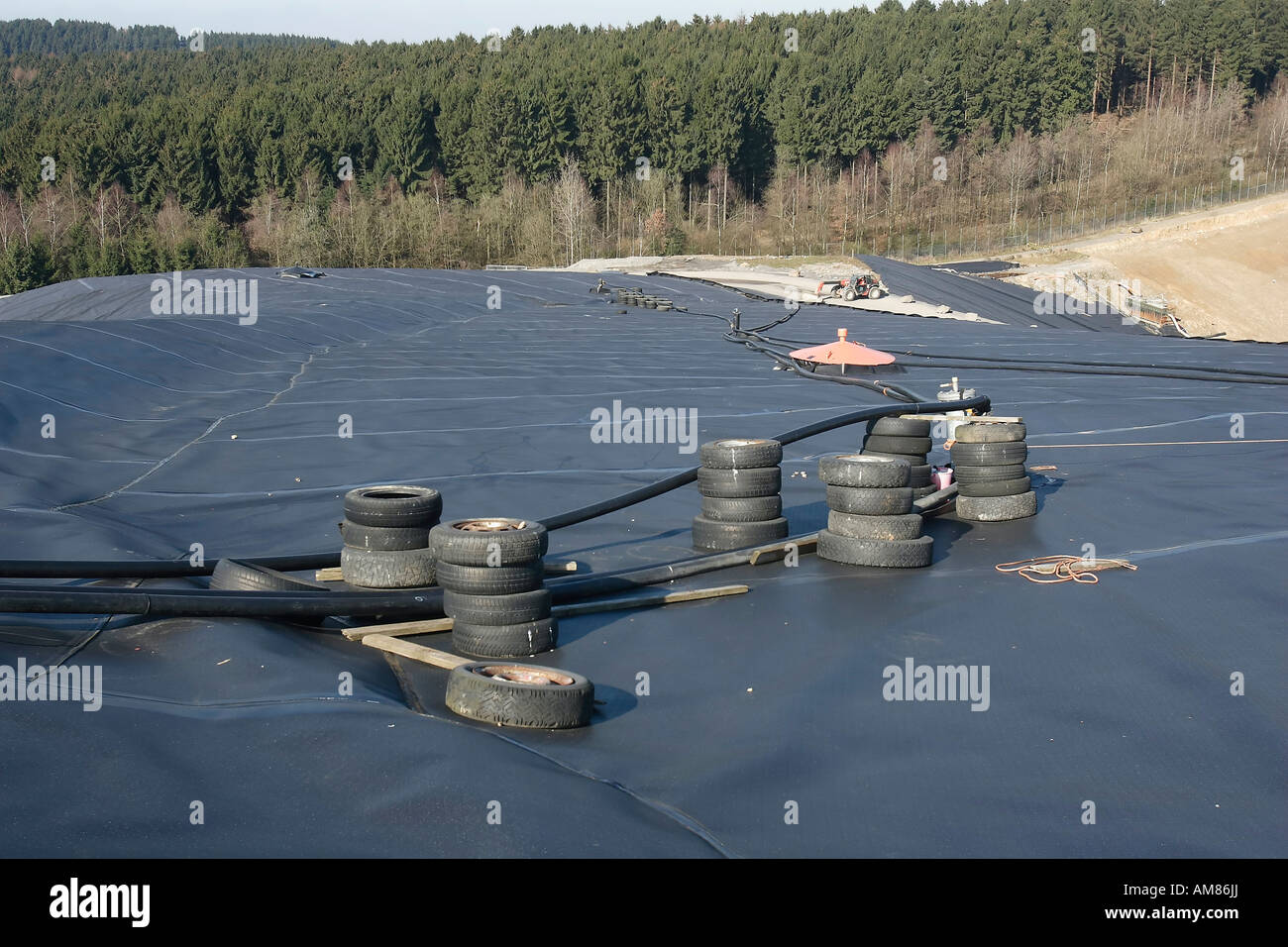 Sitio de disposición de residuos renaturation Leppe, sitio de eliminación, Lindlar-Remshagen, Renania del Norte-Westfalia, Alemania Foto de stock